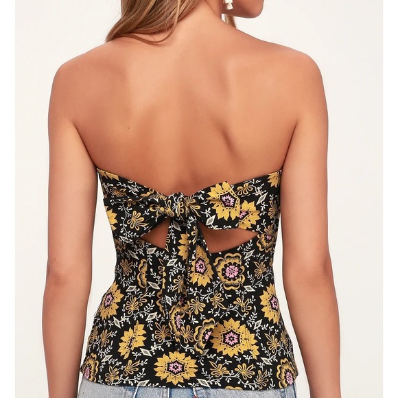 Free People Daisy Chain Floral Tie-Back Tube Top - Picture 2 of 8